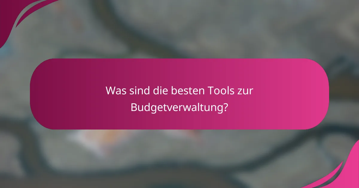 Was sind die besten Tools zur Budgetverwaltung?