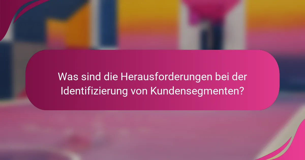 Was sind die Herausforderungen bei der Identifizierung von Kundensegmenten?