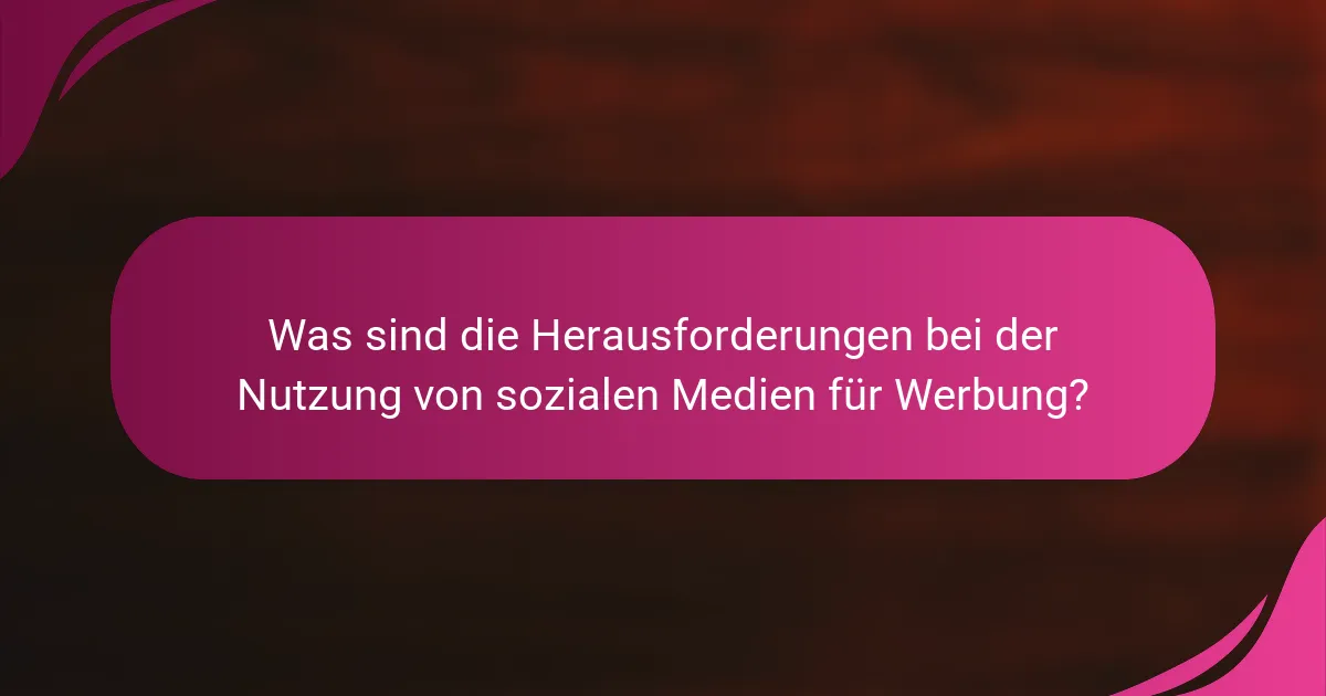 Was sind die Herausforderungen bei der Nutzung von sozialen Medien für Werbung?