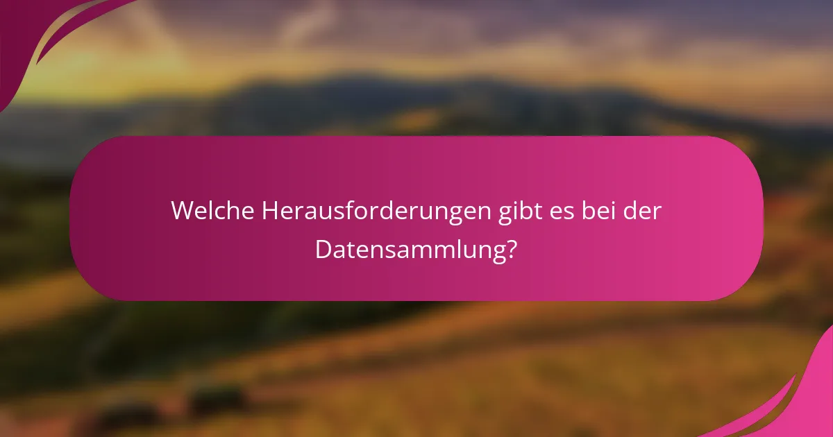 Welche Herausforderungen gibt es bei der Datensammlung?