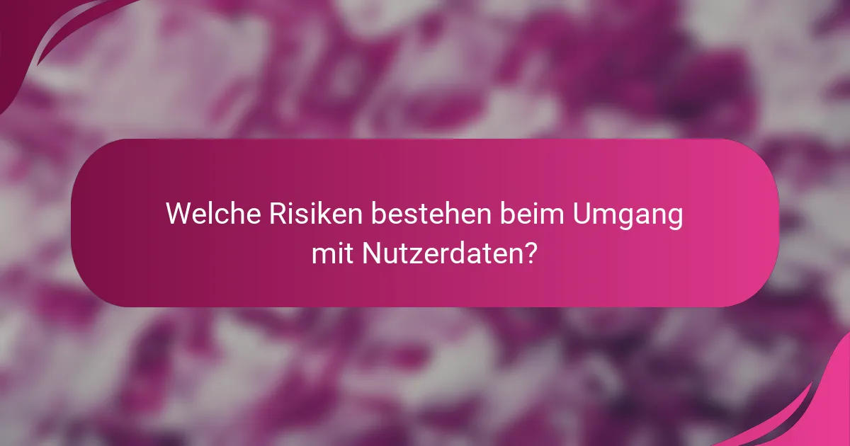 Welche Risiken bestehen beim Umgang mit Nutzerdaten?