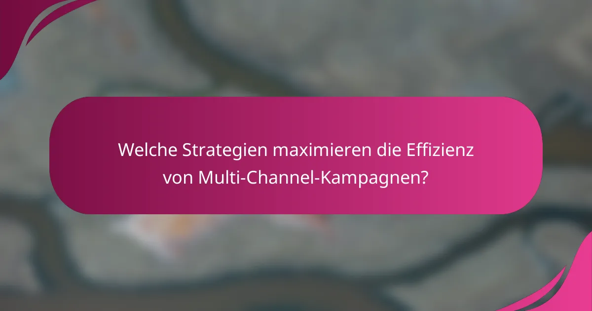 Welche Strategien maximieren die Effizienz von Multi-Channel-Kampagnen?