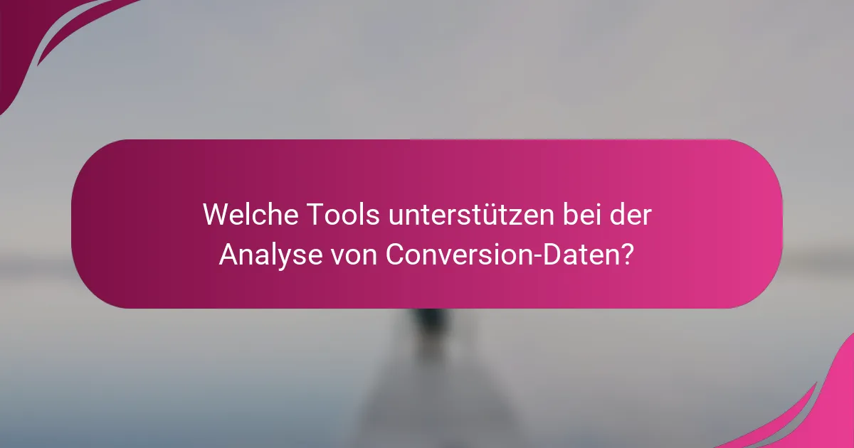 Welche Tools unterstützen bei der Analyse von Conversion-Daten?