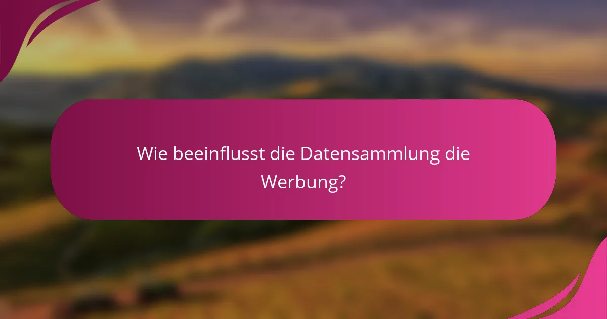 Wie beeinflusst die Datensammlung die Werbung?