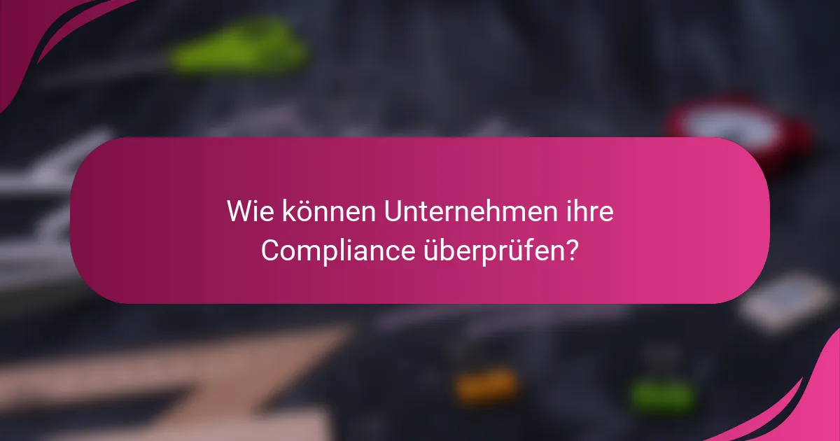 Wie können Unternehmen ihre Compliance überprüfen?