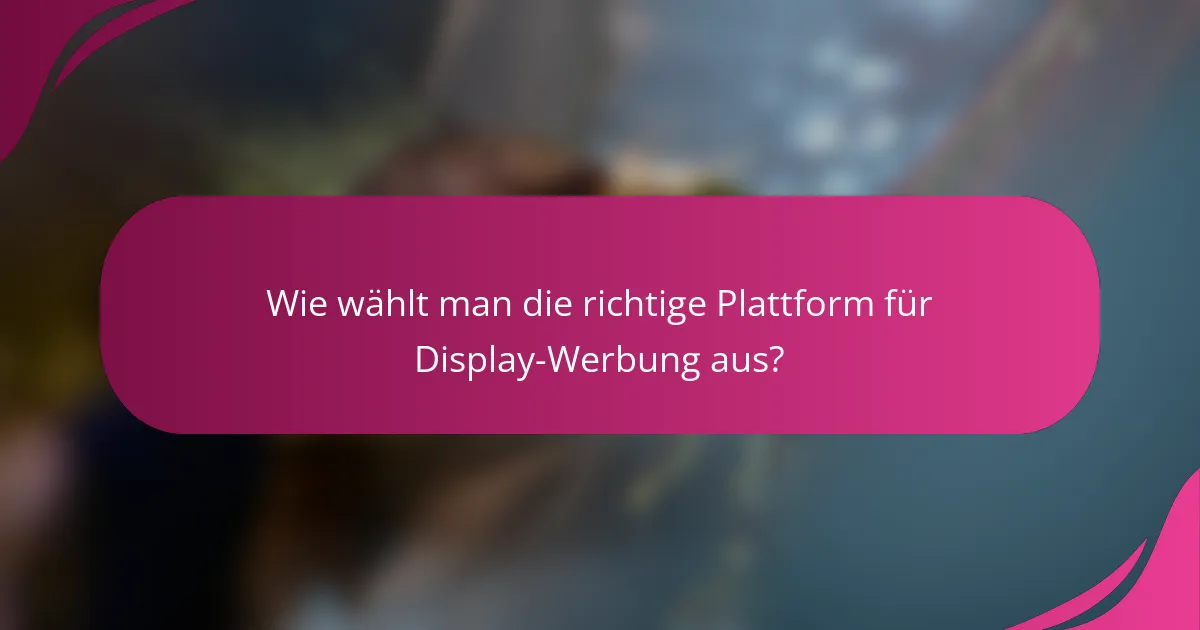 Wie wählt man die richtige Plattform für Display-Werbung aus?